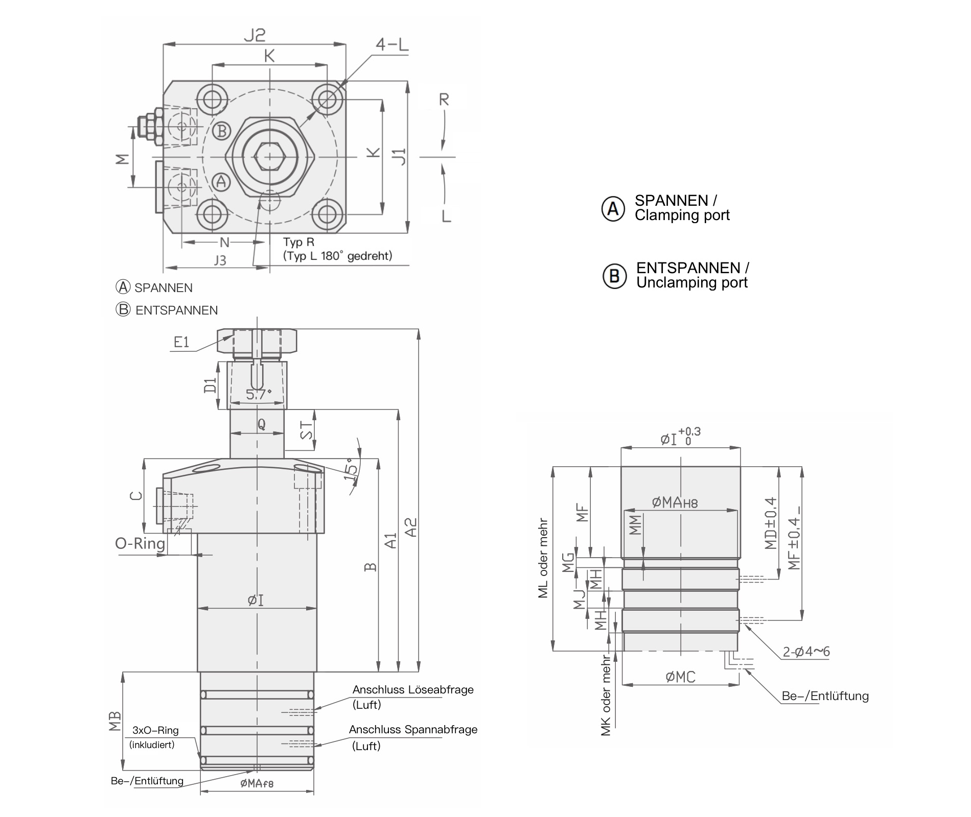 HCA-M Drawing O-Ring Connection