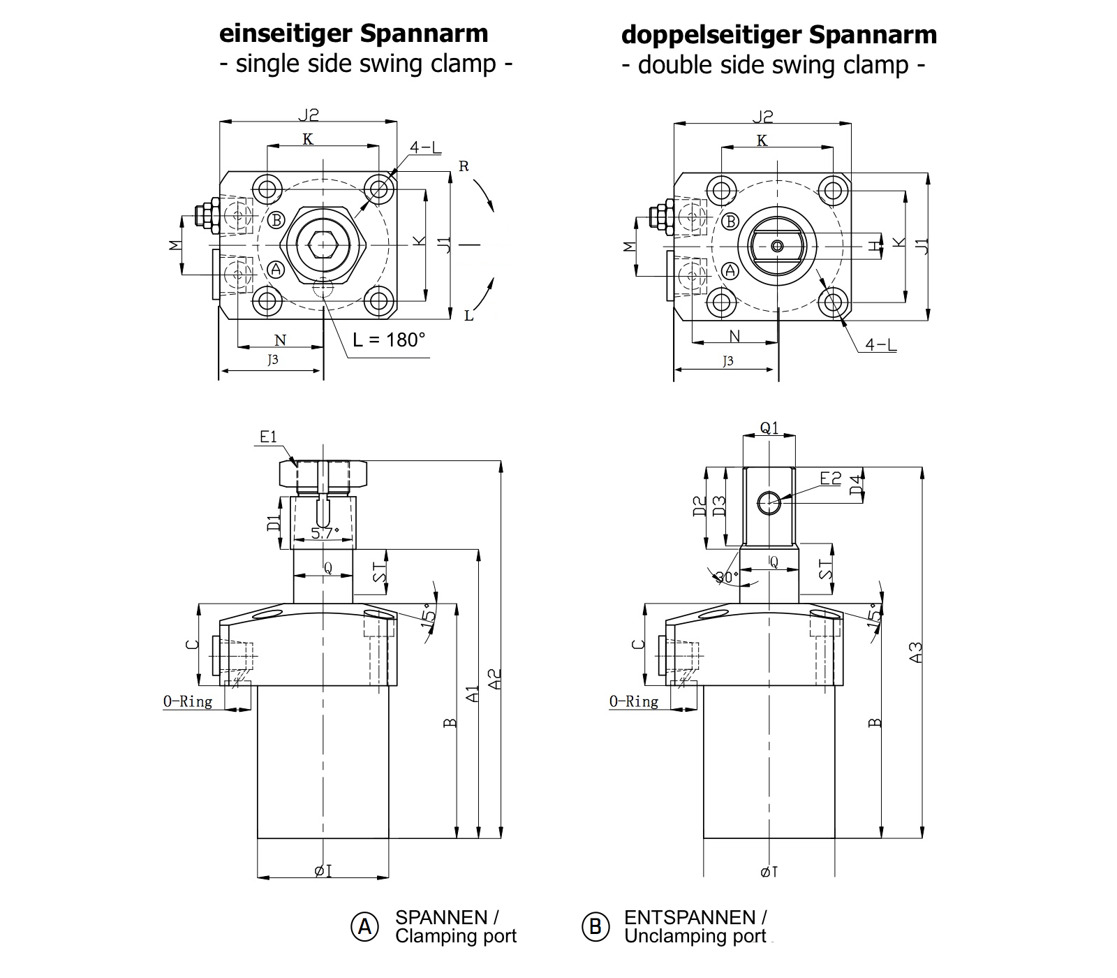 HCA Drawing Hydraulic Swing Clamp Line Connection