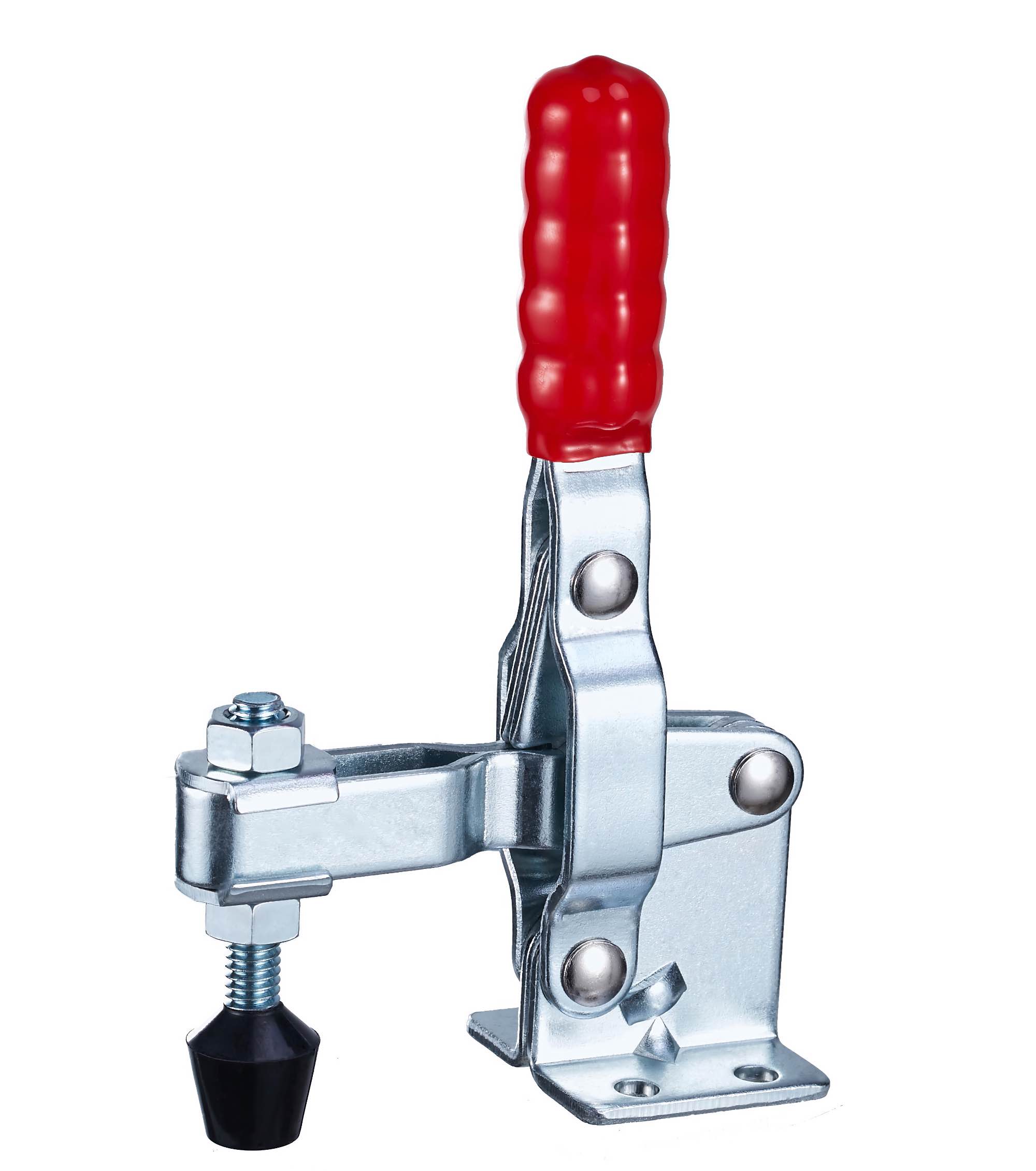 DST-101-D Senkrechtspanner-Vertikalspanner waagrechter Fuß, verstellbare Andrückspindel, U-Spannarm 1800N