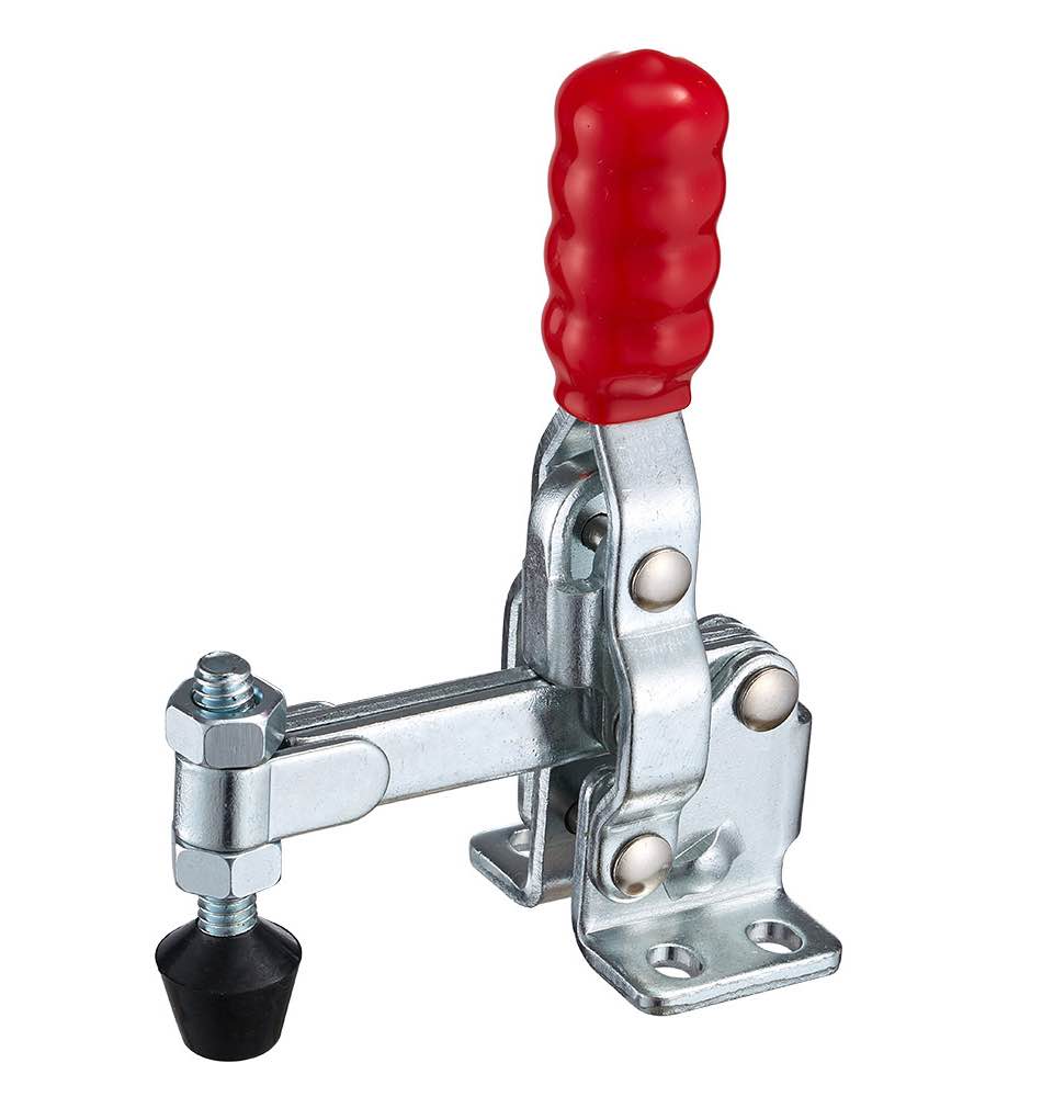 DST-12060 Senkrechtspanner-Vertikalspanner waagrechter Fuss massiver Spannarm lang 910N