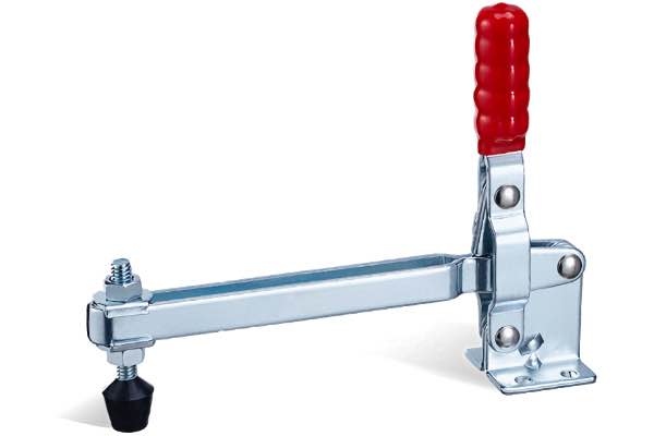 DST-101-D-15 Senkrechtspanner-Vertikalspanner waagrechter Fuß, verstellbare Andrückspindel, extra langer U-Spannarm 1800N