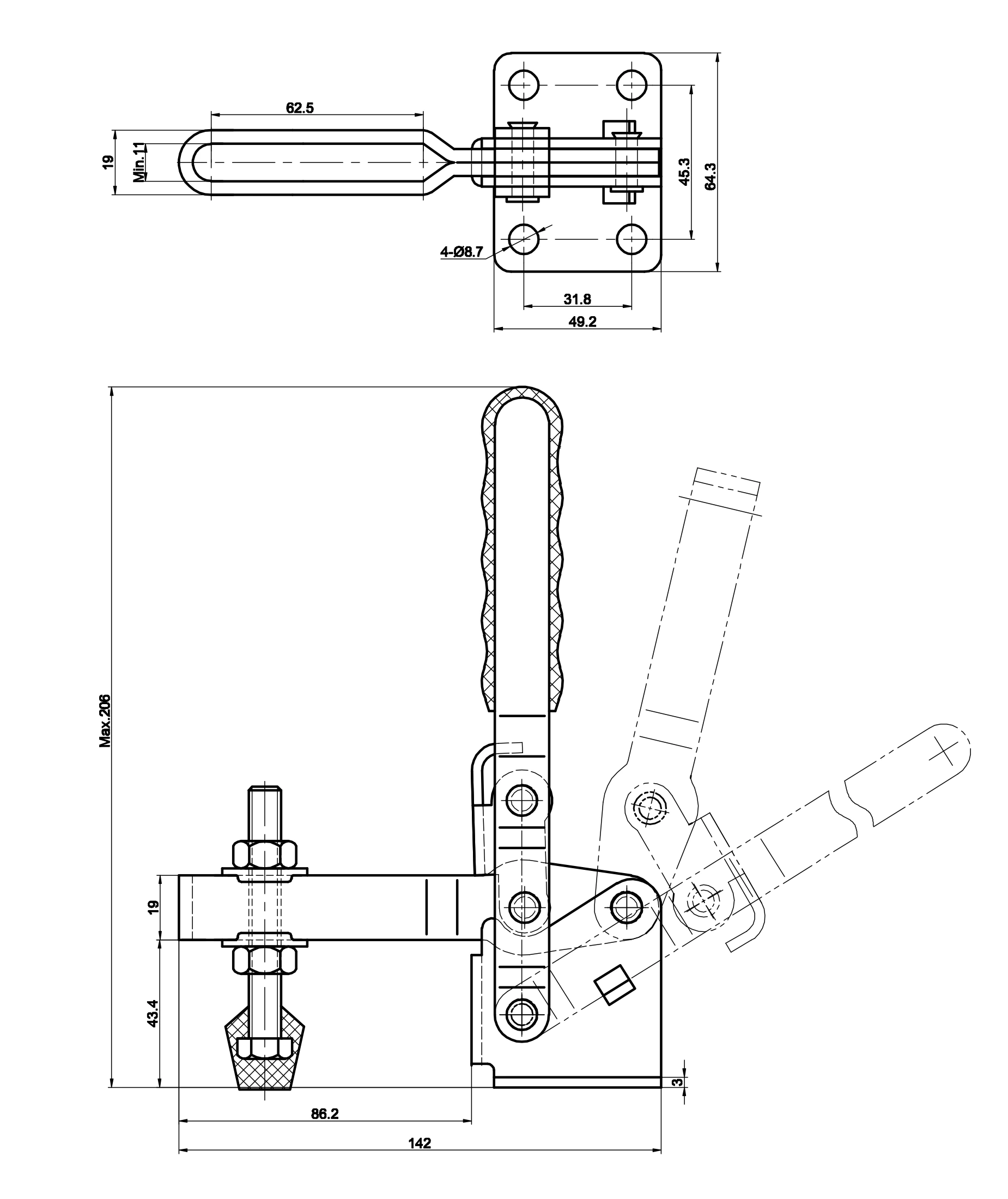 Technische Zeichnung DST-12265-SS
